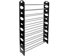 LZQ-XJ Qiang Simple Furniture Bastidores del Zapato del Organizador del almacenaje, 10-Tier 50-Pair portátil Banco Armario ropero Torre - apilable, Estante Ajustable