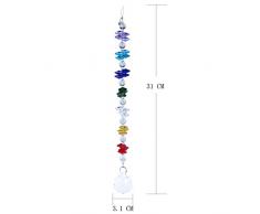 H&D - Captador de luz solar de cristal colgante para ventanas, prisma esférico para lámpara de araña que crea arco iris con la luz y feng shui.