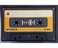 Empire Interactive 640963 - Felpudo (60 x 40 cm, Polipropileno), diseño de Casete, Color Naranja