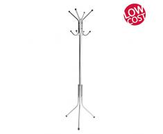 Versa 19840152 Perchero de pie Silver, 176x50x50cm, Metal, 8 colgadores