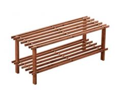 Premier Housewares - Zapatero con diseño de rejilla, 2 estantes, madera de cedro oscura, 74 x 26 x 30 cm