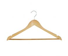 MSV Lote DE 10 Perchas DE Madera, Beige, 44.5x1.3x23 cm