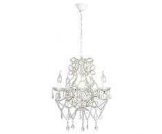 Lámpara de Araña de Techo con Cristales,Perfecto para Hall, Comedor,Sala de Estar,de Metal + Lágrimas de Cristal 45 cm