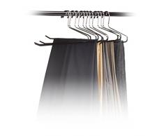 Relaxdays – , Antideslizante, para Pantalones Perchas para Pantalones, Goma de Metal, Ahorra Espacio, Set, Negro, 12 Set