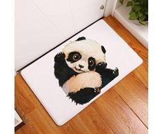 Lihan Diseñador Lavable Alfombra de Piso de Cocina Alfombra de Franela Antideslizante Alfombra Tapetes de Puerta Súper Absorbente felpudos Frikis Navidad Gatos, Panda 1 40 * 60cm/16 * 24inch