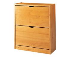 Dogar Altea - Zapatero con 2 puertas abatibles, 77 x 63 x 27 cm, madera, color miel