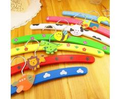 30pz Juego de perchas para niños madera, diseño de animal natural cámara-33 cm
