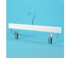 Hangerworld - Perchas Rectas De Madera con Pinzas De Metal, Color Blanco, 36 cm, 10 Unidades