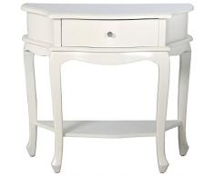 DRW - Recibidor - Mesa de Entrada con cajón y balda de Madera Blanco 80x34x74 Cm