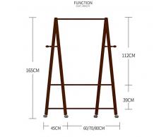 Perchero de ropa,Madera sólida Multiusos Con polea Organizador de almacenamiento con ganchos Perchero,Dormitorio Sala de estar Soporte de banco del zapato de almacenaje-H 60x40x130cm(24x16x51inch)