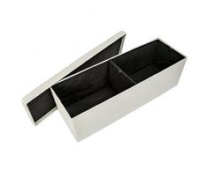 TecTake Asiento plegable Arcón Asiento Puf Ordenación Caja de almacenaje 110x38x38cm - disponible en diferentes colores - (Beige | no. 401824)