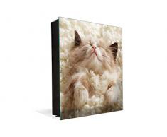 Armario de llaves con decoración a elegir K10 Pequeño gatito durmiendo