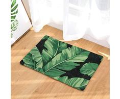 Lihan Diseñador Lavable Alfombra Piso Cocina Alfombra Franela Antideslizante Alfombra Tapetes Puerta Súper Absorbente felpudos Frikis Navidad Gatos, Hoja plátano 8 40 * 60cm/16 * 24inch