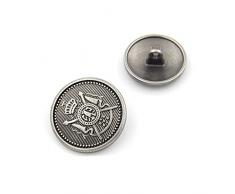 Vástago botones de Metal perchero de pared de traje de costura 18 mm, 21 mm, 25 mm, 10 unidades), Plateado, 21 mm