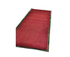 AHOC Felpudo de goma antideslizante de alta calidad, material PVC de 7 mm, para uso interior o exterior, hecho en UE, color rojo, 60 x 180 cm