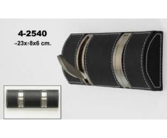 DonRegaloWeb - Perchero de pared de 2 ganchos plegables de polipiel en color negro con ganchos de metal