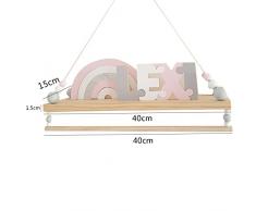 Estantería de doble capa Estilo nórdico Alta calidad Personalizada Madera contrachapada de abalorios Habitación doble para niños Muñecas Estantería de almacenamiento Estante Soporte de pared decorativa de la pared (Los adornos