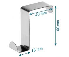 Tatkraft Seger Juego de 2 Ganchos Puerta Acero Inox