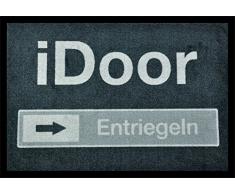 Felpudo divertido para puerta de entrada, pasillo, interior y exterior, antideslizante y lavable, práctica, regalo divertido (50 x 70 cm), Idoor - Deutsch