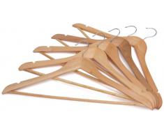 Wenko Percha Pantalones Eco, Madera, Marrón, 3x45x23.5 cm, 5 Unidades