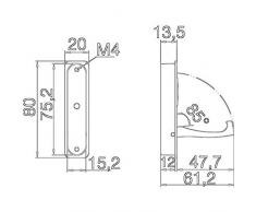 GedoTec Gancho doblado Ganchos para guardarropas Ventilación de vestido Ganchos para sombrero Plegable PANAMA 80 x 20 / 66 mm Acero cromado brillante Calidad de marca