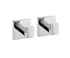 Turs Toalla/Bata Gancho Ropa Ganchos Para Baño Cocina Garaje SUS 304 acero inoxidable Montaje en pared, Acabado pulido 2 Pack, Q7001P-P2