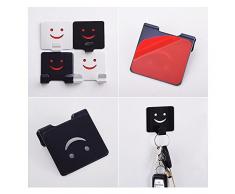 Creatividad Ganchos Adhesivos, Morbuy 6 Piezas Espacio de Aluminio Toallero Perchero Pared de Cocina Baño 3M Autoadhesivo Perchero de Acero para Puerta Toalla Ropa Llaves Organizador (Ganchos dobles negros)