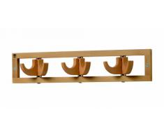 Foppapedretti Flat 3 9900329606-Perchero de Pared con 6 Ganchos, Color Nogal, Compuesto, Noce, 1x52x10 cm