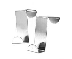 Gosear 10 PIEZAS Ganchos de Acero Inoxidable Sobre Puerta para Bolsa Tela Toalla / Ganchos para Colgar para Cajón de Gabinete de Cocina,Forma de Z