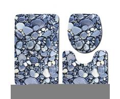 QWEASDZX Alfombra de baño Alfombra de Vacaciones cojín de Inodoro de Tres Piezas Alfombrilla Antideslizante Almohadilla Gruesa Alfombra de baño Absorbente tapete de Puerta 50X80CM