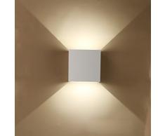 GHB 7W LED Apliques de Pared Lamparas de Pared impermeable PI65 con Luz Blanco Cálido Universal para Decoración de Casa Jardín de Lluminación de Exterior y Lluminación de Interior