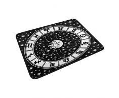 coosun horóscopo signo del zodiaco Círculo Blanco y Negro Felpudo, forma de puerta de interior al aire libre alfombra de entrada con base antideslizante., (23.6 por 15.7-inch)