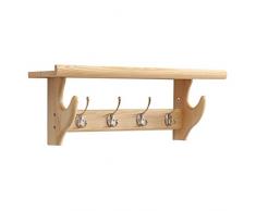 YHDP Moderne Perchero De Pared,Estilo Campesco Madera Colgadores De Pared,Corredor Entrada,Colgador De Gancho De Casa,Multiusos Banqueta Almacenaje Color De Madera A 23.2inch