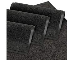 GadHome Alfombra Antipolvo 40 x 60 cm Alfombra para Puertas de Entrada Interior y Exterior | Alfombra de pies de Cama | Alfombra de Puerta para Pasillo | Alfombra Antracita Negra atrapapolvo Lavable