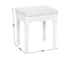 Jianghuayunchuanri Tocador Taburete Vestir Sillas Tapizadas De Heces De Mesa Patas del Banco con Armario Ropero De Madera De Caucho For El Estudio Silla de Piano Asiento de Maquillaje