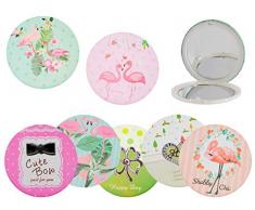 CAPRILO Lote de 20 Elegantes Espejos Circulares Decorativos Modelos Surtidos. Belleza.Recuerdos y Complementos. Regalos Originales.Detalles de Bodas, Comuniones, Bautizos, Cumpleaños. DC.