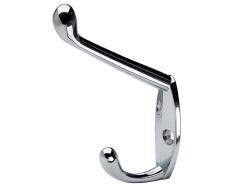 Pack de 10 ganchos para sombrero y abrigos, con acabado cromado brillante, de la marca Bulk Hardware, referencia BH05783