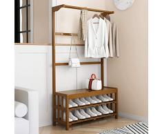 WYQSZ Estante de Ropa de bambú, Estante de Ropa de bambú de Aterrizaje, Estante de Ropa de Sala de Estar de Banco de Zapatos (Color : B, Size : 70 * 168cm)
