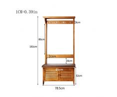 WYQSZ Estante de Ropa de bambú de Madera Maciza, Piso Estante de Mantel for el hogar Cambiador de Madera Banco de Zapatos Gabinete de Zapatos Puerta Americana Hall Coater Dormitorio