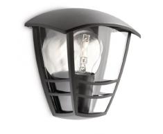 Philips myGarden Creek - Aplique de exterior, empotrado, luz blanca cálida, 60 W, 220 V, casquillo E27, bombilla no incluida, color negro