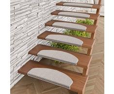 Pergamon Sisal - Natur Alfombra de Escalera - Gris (semicircular) - 2 tamaños