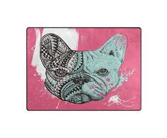 Use7 tapete de Acuarela para Sala de Estar o Dormitorio con diseño de Perro Bulldog francés, Tela, 160cm x 122cm(5.3 x 4 Feet)