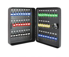 HMF 14500-02 Caja de llaves con cerradura combinada | 45 Ganchos | 30 x 24 x 7,5 cm | Negro