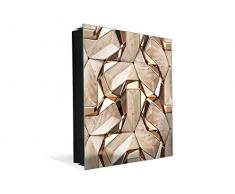 Armario de llaves con decoración a elegir K10 Nogal y oro