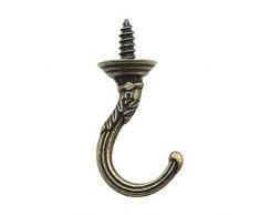 mciskin Ganchos de tornillo de pared para techo Vendimia,Ganchos para colgar en el techo, resistentes al viento, ganchos de rosca, ganchos atornillables(8 piezas/bronce)