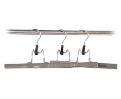 Kesper 16555 - Perchas para colgar pantalones (metal, 25 x 0,5 cm, 3 unidades), color gris