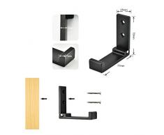 Zhi Jin - 4 ganchos plegables de aluminio para colgar en la puerta de la pared para toallas de ropa, color plata