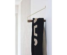anaan Coordinate Diseño Perchero Pared Madera Latón Colgador Individual para Abrigos Gancho Pared Pasillo Moderno Decorativo nordico 22cm (Nuez)