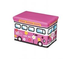 GMMH - Caja de almacenaje Plegable para Juguetes (diseño de autobús, Convertible en Taburete)