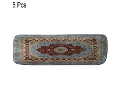 HUSTLE 5 Pcs Tapetes Alfombra de la Escalera Rectángulo Alfombrillas para Escaleras, Antideslizantes Autoadhesivo Tapetes de Seguridad para Interiores Lavable, Limpieza en Seco